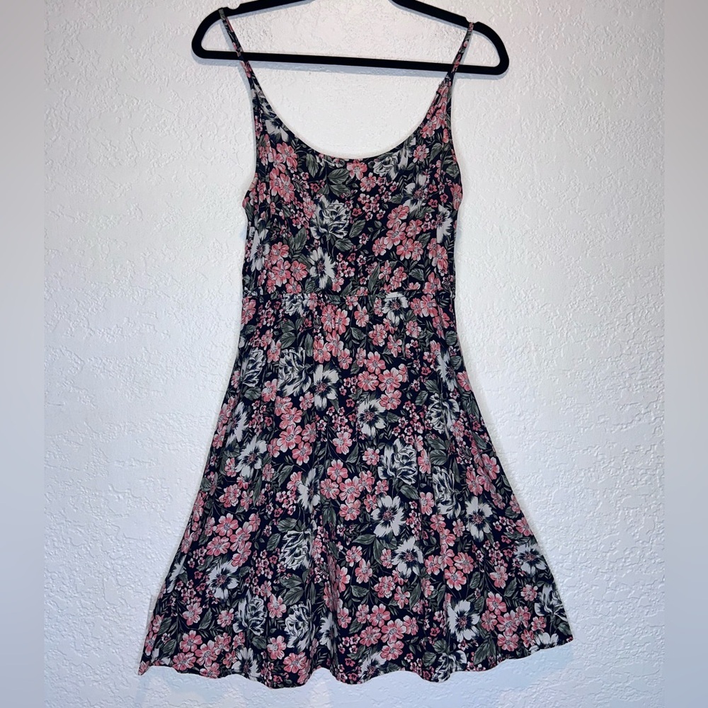 GAP Pink and Black Spaghetti Strap Sundress